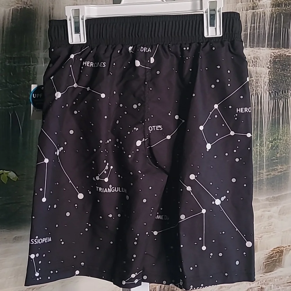 New with tags! Mad Engine Boys Medium Nasa Black Swim Shorts
